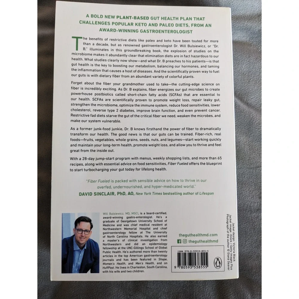 Fiber Fueled & Fiber Fueled Cookbook Will Bulsiewicz MD Gut Health 2 Book Set